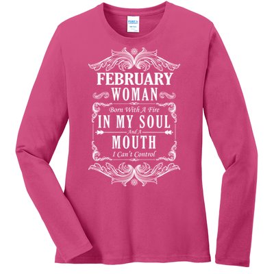 February Woman Funny Birthday Ladies Long Sleeve Shirt