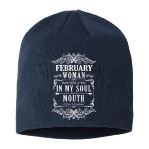 February Woman Funny Birthday Sustainable Beanie