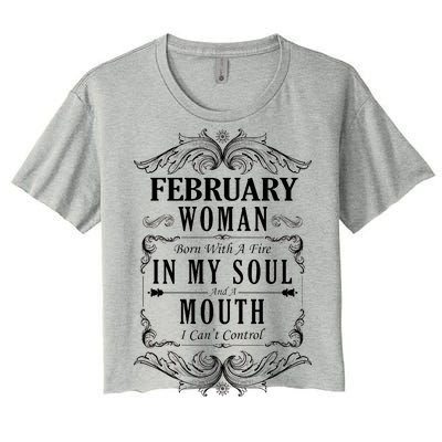 February Woman Funny Birthday Women's Crop Top Tee