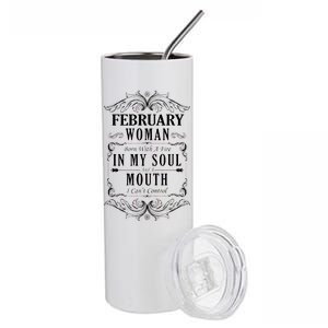 February Woman Funny Birthday Stainless Steel Tumbler