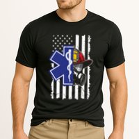Firefighter Ems Cross Usa Flag Distressed Heros Novelty Cool Gift Cooling Performance Crew T-Shirt