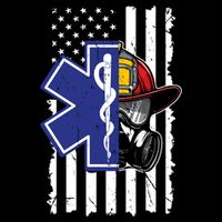 Firefighter Ems Cross Usa Flag Distressed Heros Novelty Cool Gift Cooling Performance Crew T-Shirt