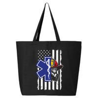 Firefighter Ems Cross Usa Flag Distressed Heros Novelty Cool Gift 25L Jumbo Tote