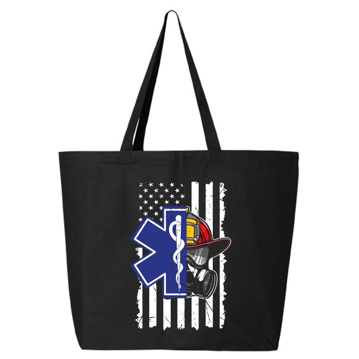Firefighter Ems Cross Usa Flag Distressed Heros Novelty Cool Gift 25L Jumbo Tote