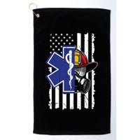 Firefighter Ems Cross Usa Flag Distressed Heros Novelty Cool Gift Golf Towel