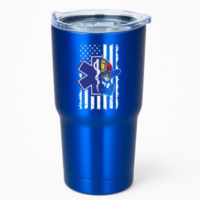 Firefighter Ems Cross Usa Flag Distressed Heros Novelty Cool Gift Tumbler