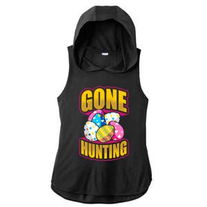 Funny Easter Colorful Eggs Gone Hunting Saying Design Gift Ladies PosiCharge Tri-Blend Wicking Draft Hoodie Tank