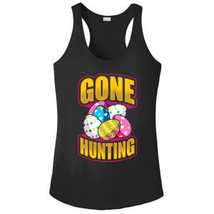 Funny Easter Colorful Eggs Gone Hunting Saying Design Gift Ladies PosiCharge Competitor Racerback Tank