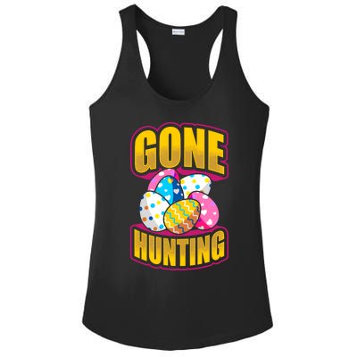 Funny Easter Colorful Eggs Gone Hunting Saying Design Gift Ladies PosiCharge Competitor Racerback Tank