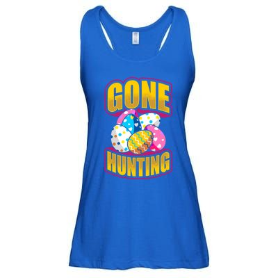 Funny Easter Colorful Eggs Gone Hunting Saying Design Gift Ladies Essential Flowy Tank