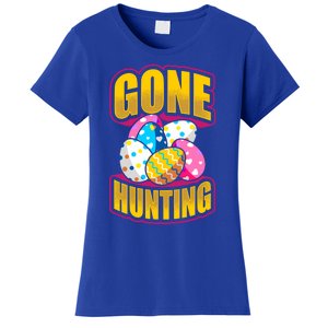 Funny Easter Colorful Eggs Gone Hunting Saying Design Gift Women's T-Shirt