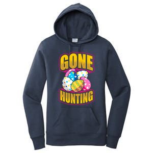 Funny Easter Colorful Eggs Gone Hunting Saying Design Gift Women's Pullover Hoodie