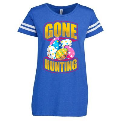 Funny Easter Colorful Eggs Gone Hunting Saying Design Gift Enza Ladies Jersey Football T-Shirt