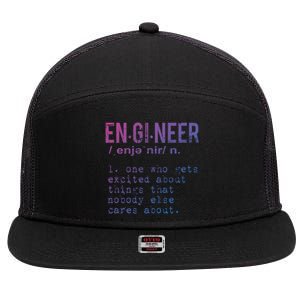 Funny Engineering Cute Gift Engineer Definition Funny Gift 7 Panel Mesh Trucker Snapback Hat