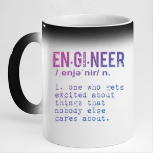 Funny Engineering Cute Gift Engineer Definition Funny Gift 11oz Black Color Changing Mug