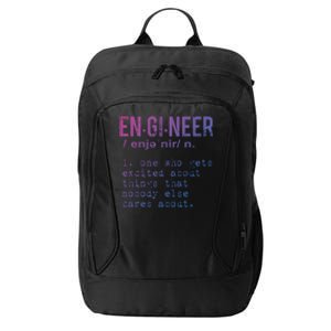 Funny Engineering Cute Gift Engineer Definition Funny Gift City Backpack