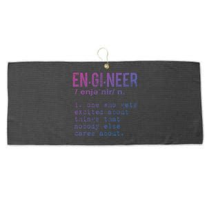 Funny Engineering Cute Gift Engineer Definition Funny Gift Large Microfiber Waffle Golf Towel