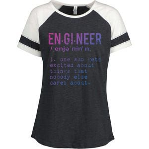 Funny Engineering Cute Gift Engineer Definition Funny Gift Enza Ladies Jersey Colorblock Tee