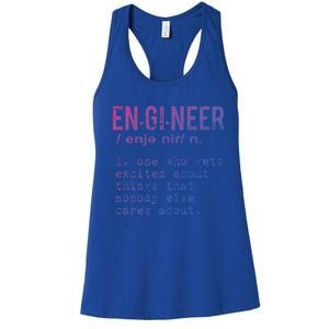 Funny Engineering Cute Gift Engineer Definition Funny Gift Women's Racerback Tank