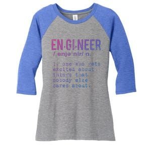 Funny Engineering Cute Gift Engineer Definition Funny Gift Women's Tri-Blend 3/4-Sleeve Raglan Shirt