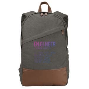 Funny Engineering Cute Gift Engineer Definition Funny Gift Cotton Canvas Backpack