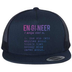 Funny Engineering Cute Gift Engineer Definition Funny Gift Flat Bill Trucker Hat