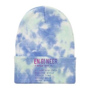 Funny Engineering Cute Gift Engineer Definition Funny Gift Tie Dye 12in Knit Beanie