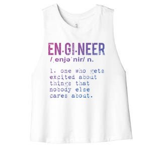 Funny Engineering Cute Gift Engineer Definition Funny Gift Women's Racerback Cropped Tank