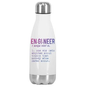 Funny Engineering Cute Gift Engineer Definition Funny Gift Stainless Steel Insulated Water Bottle