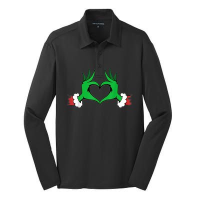 Funny Elf Christmas Silk Touch Performance Long Sleeve Polo