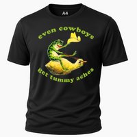 Funny Even Cowboys Get Tummy Aches Frog Cowboy Frog Gift Cooling Performance Crew T-Shirt