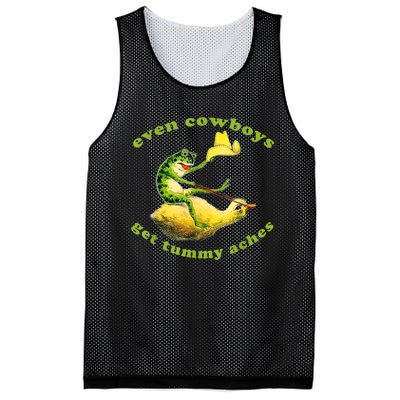 Funny Even Cowboys Get Tummy Aches Frog Cowboy Frog Gift Mesh Reversible Basketball Jersey Tank