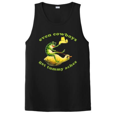 Funny Even Cowboys Get Tummy Aches Frog Cowboy Frog Gift PosiCharge Competitor Tank