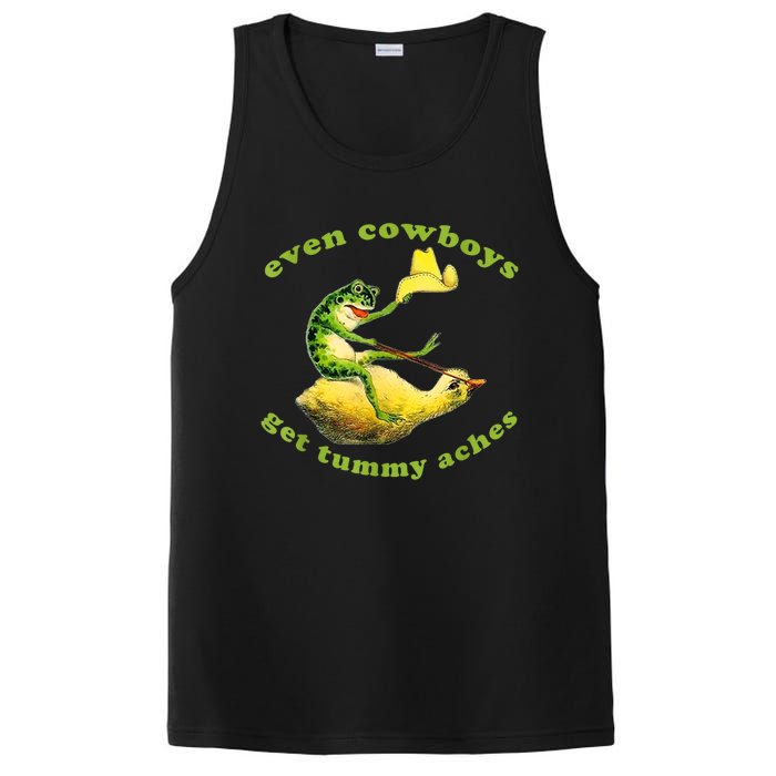 Funny Even Cowboys Get Tummy Aches Frog Cowboy Frog Gift PosiCharge Competitor Tank