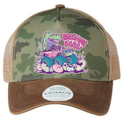 Funny Easter Crushing Eggs TRex Dinosaur Monster Truck Legacy Tie Dye Trucker Hat