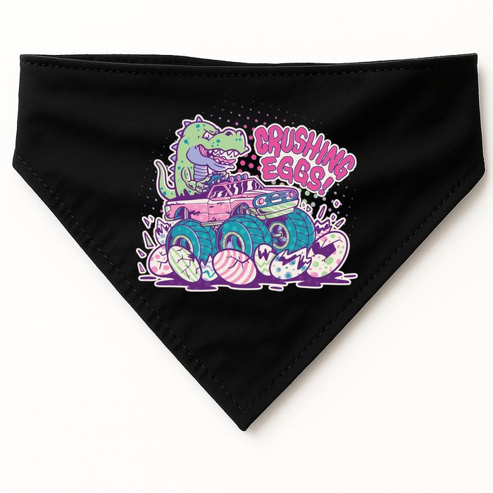 Funny Easter Crushing Eggs TRex Dinosaur Monster Truck USA-Made Doggie Bandana