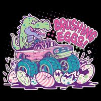 Funny Easter Crushing Eggs TRex Dinosaur Monster Truck USA-Made Doggie Bandana