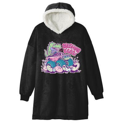 Funny Easter Crushing Eggs TRex Dinosaur Monster Truck Hooded Wearable Blanket