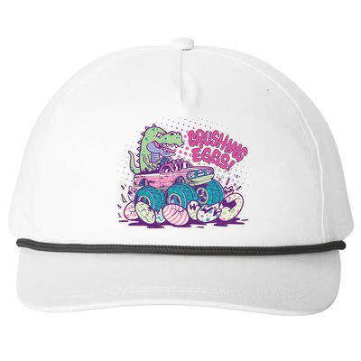 Funny Easter Crushing Eggs TRex Dinosaur Monster Truck Snapback Five-Panel Rope Hat