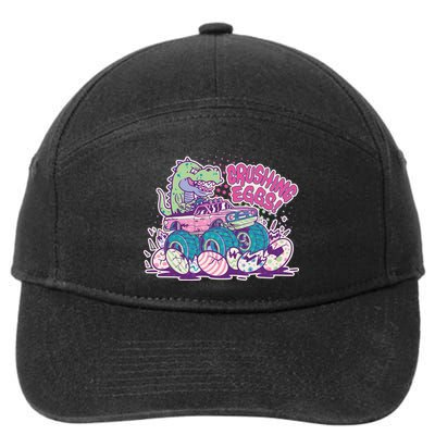 Funny Easter Crushing Eggs TRex Dinosaur Monster Truck 7-Panel Snapback Hat