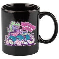Funny Easter Crushing Eggs TRex Dinosaur Monster Truck 11oz C Handle Ceramic Mug