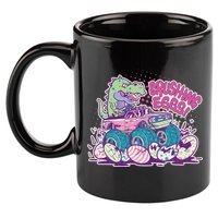 Funny Easter Crushing Eggs TRex Dinosaur Monster Truck 11oz C Handle Ceramic Mug