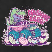 Funny Easter Crushing Eggs TRex Dinosaur Monster Truck 11oz C Handle Ceramic Mug