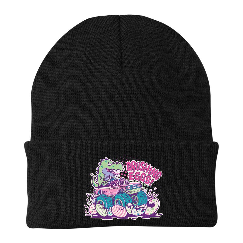 Funny Easter Crushing Eggs TRex Dinosaur Monster Truck Beanie