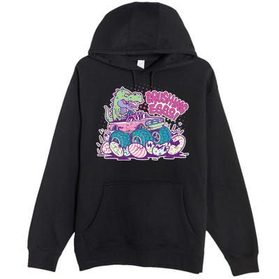 Funny Easter Crushing Eggs TRex Dinosaur Monster Truck Premium Pullover Hoodie