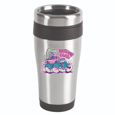 Funny Easter Crushing Eggs TRex Dinosaur Monster Truck 16oz Travel Tumbler