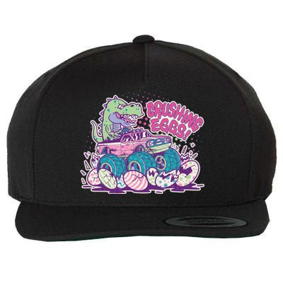 Funny Easter Crushing Eggs TRex Dinosaur Monster Truck Wool Snapback Cap