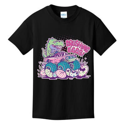 Funny Easter Crushing Eggs TRex Dinosaur Monster Truck Kids T-Shirt