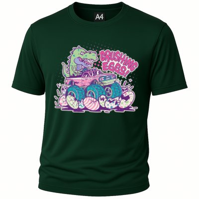 Funny Easter Crushing Eggs TRex Dinosaur Monster Truck Performance Shirt