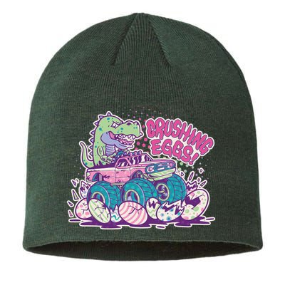 Funny Easter Crushing Eggs TRex Dinosaur Monster Truck Sustainable Beanie
